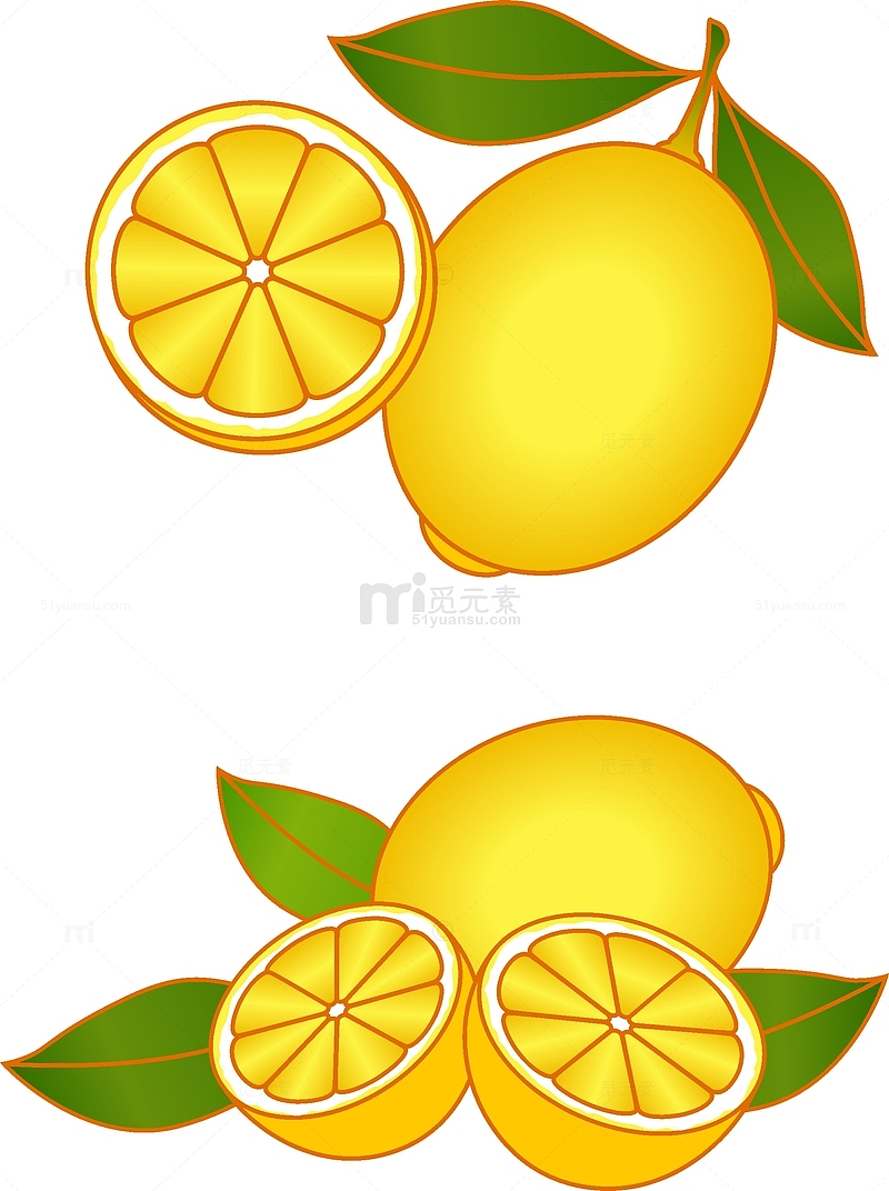 黄色柠檬手绘