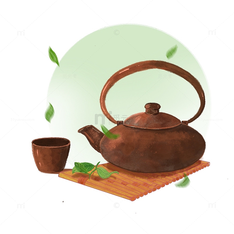 水墨中国风复古茶壶春茶