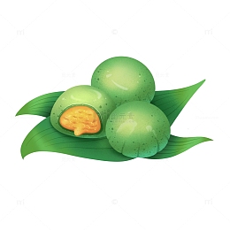 手绘清明节青团食物元素