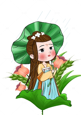 谷雨节气汉服麦子元素