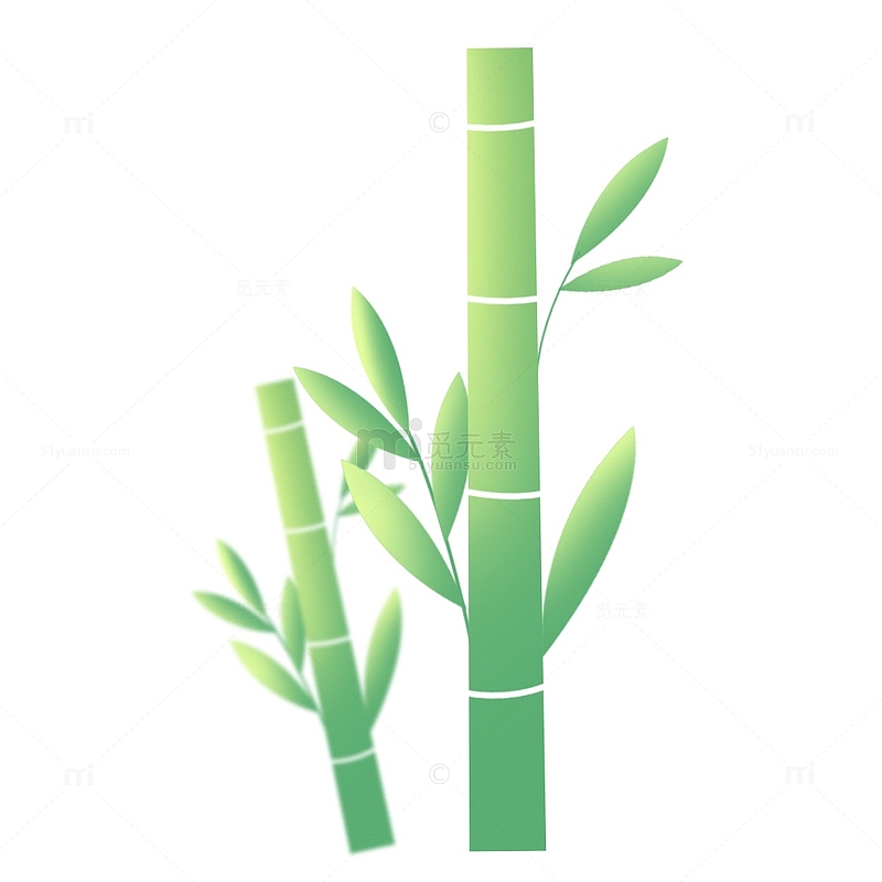 绿色弥散风春季树叶竹子元素
