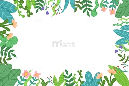 绿色清新植物边框背景