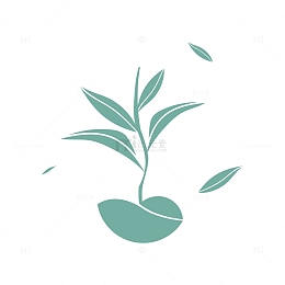 简约扁平春茶叶子