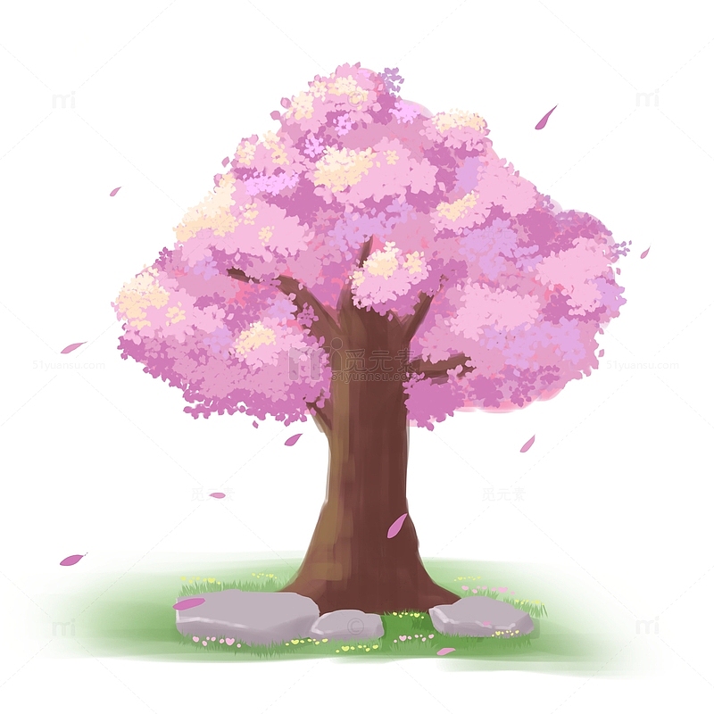 春天治愈风景樱花树