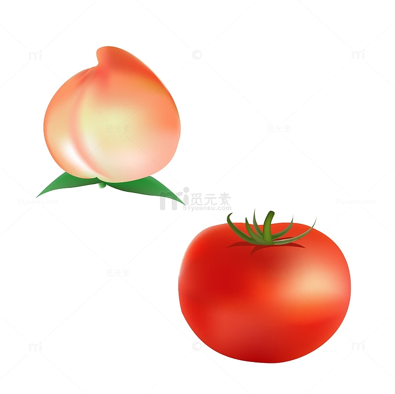 桃子西红柿矢量图