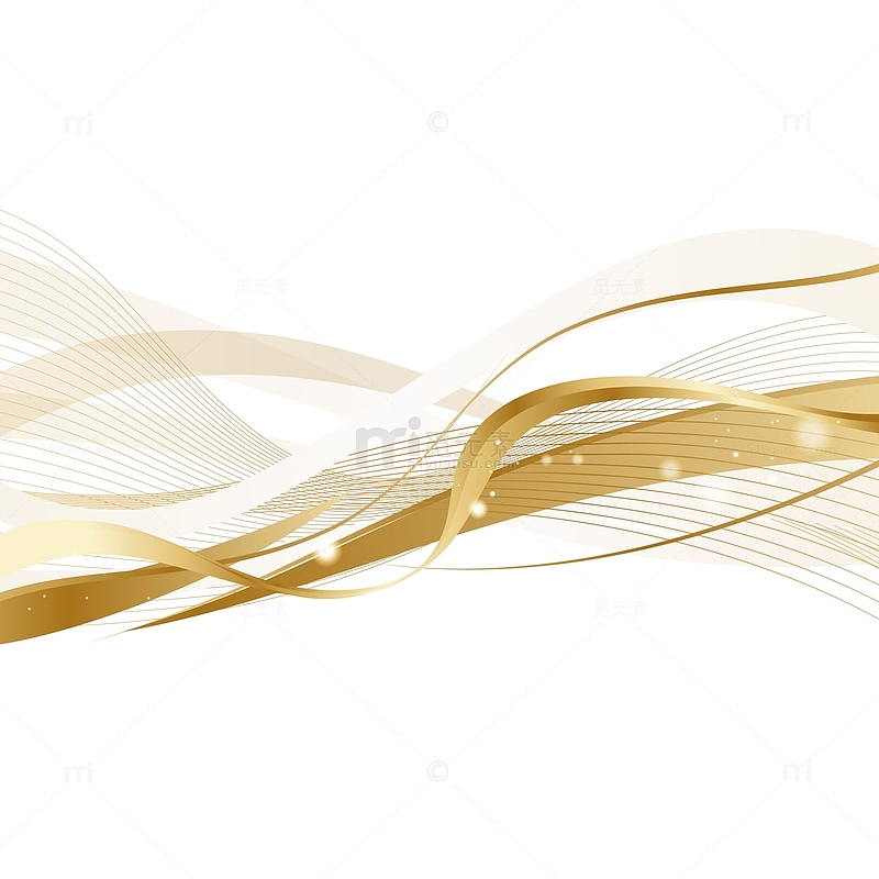 金色欧式复古大气装饰线条曲线元素