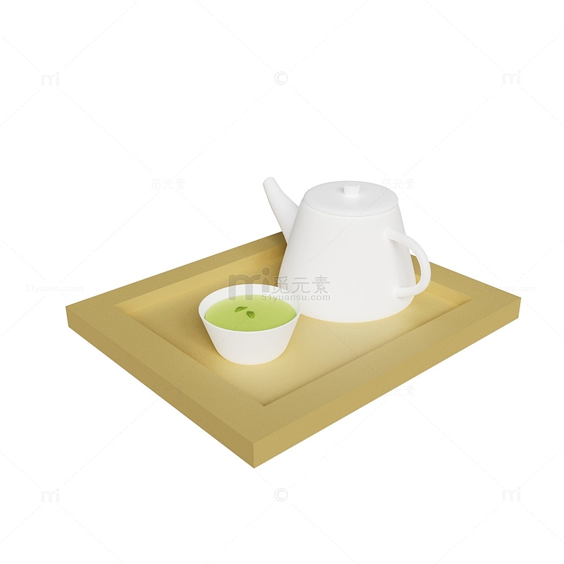 3D立体茶具茶杯