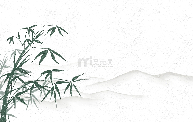 中国风水墨竹子竹林古风元素