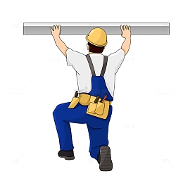 建筑工人工作背景背后卡通元素