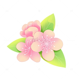 春天小清新国潮樱花桃花元素
