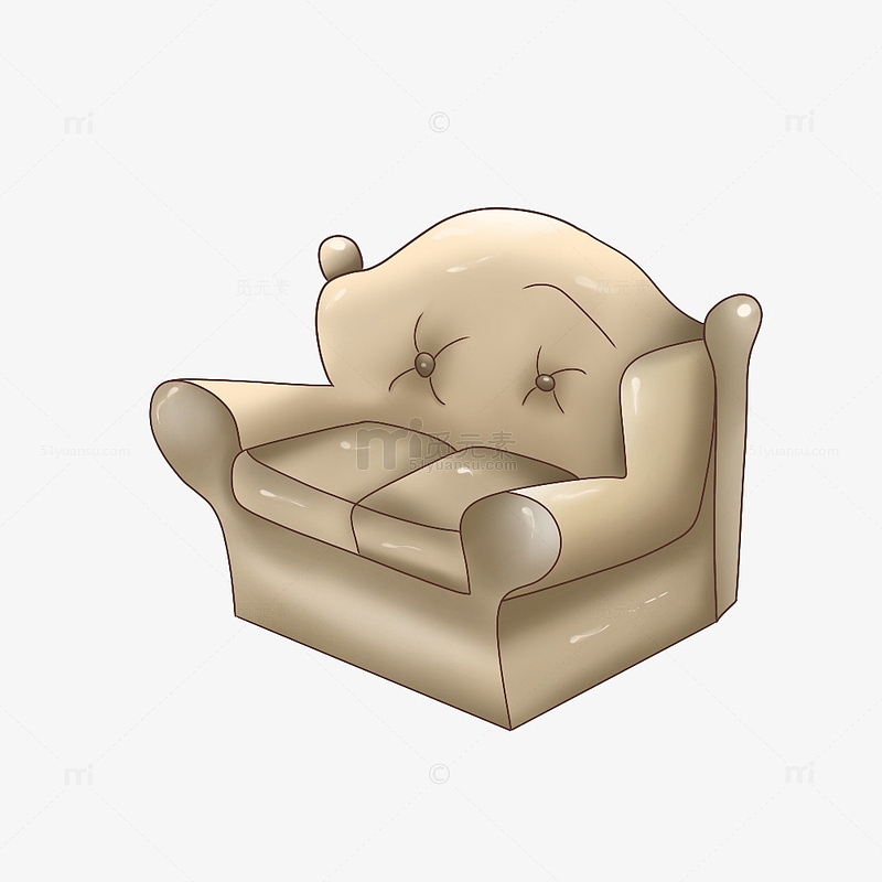 家具 家居 黄色沙发 皮沙发 免抠元素