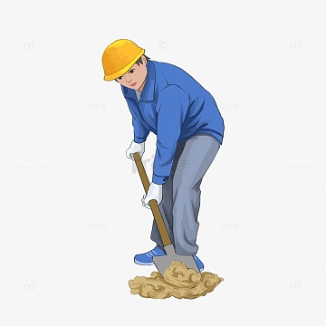 蓝色手绘五一劳动节劳动者工人