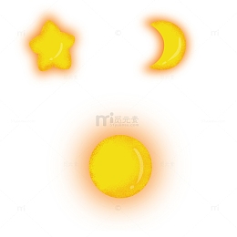 卡通可爱小清新太阳月亮星星天气装饰图标