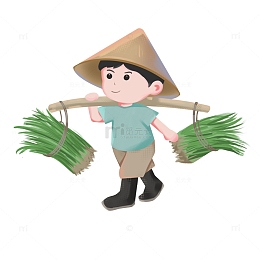 农忙人物手绘