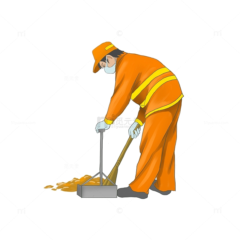 橙色五一劳动节劳动者清洁工环卫工