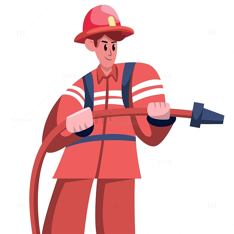 消防员插画扁平风格