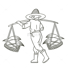 劳动节农民简笔画