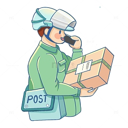 劳动节快递员外卖员劳动人民卡通人物
