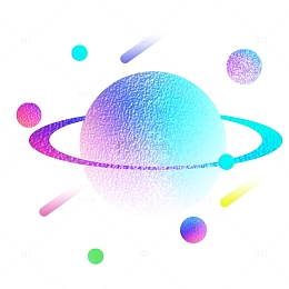 彩色星球行星装饰元素