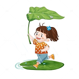 二十四节气谷雨卡通女孩
