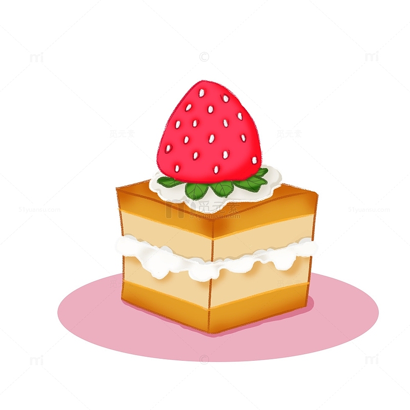 草莓蛋糕甜点好心情美食