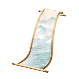 中国风水墨卷轴