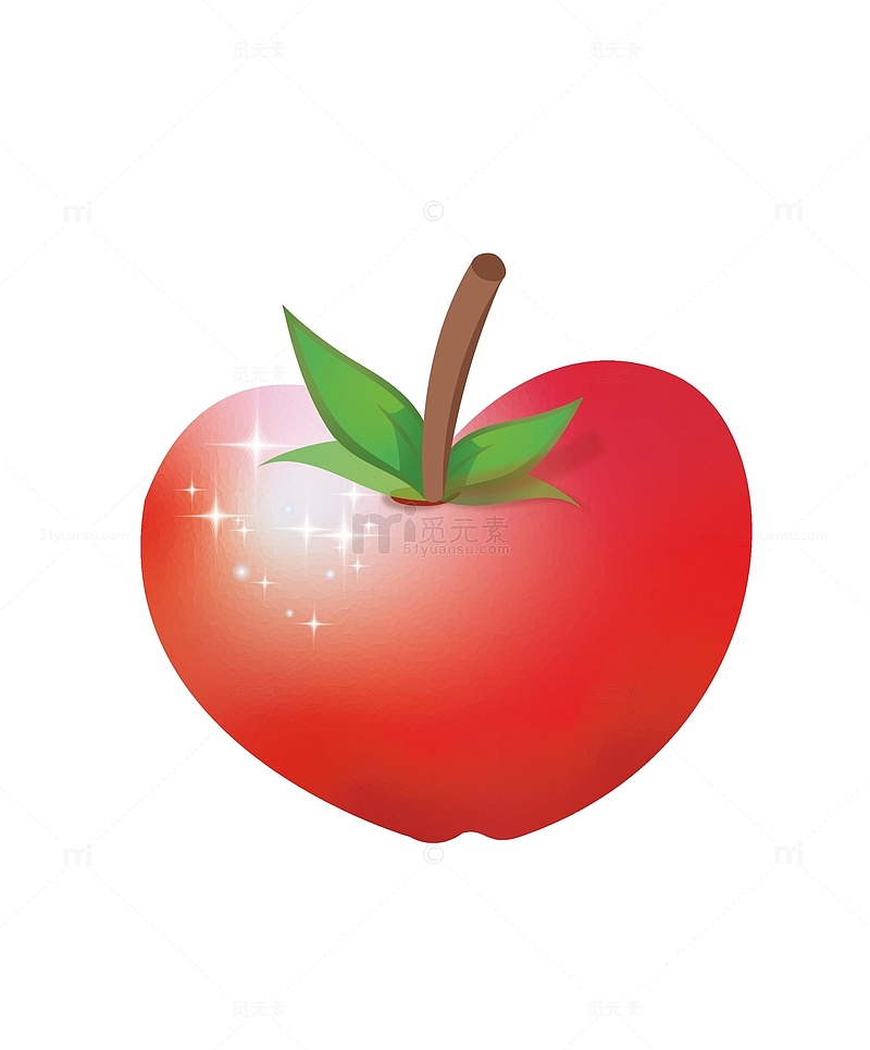矢量水果通透小苹果