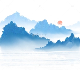 中国风水墨山水png元素