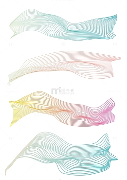 矢量渐变动感抽象曲线线条元素图案