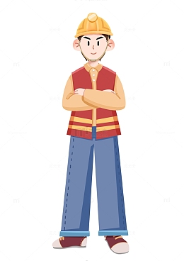 劳动节工人卡通形象元素