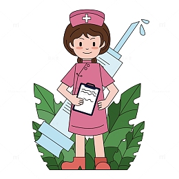 五一劳动节描边卡通护士元素