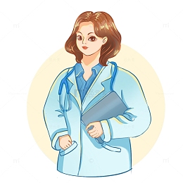 五四青年节医护人员劳动节插画