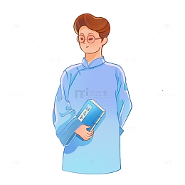 复古五四青年节民国学生读书高考劳动节插画