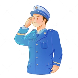 五四青年节人民警察交警协警劳动节手绘