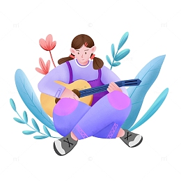 卡通手绘五四青年元素