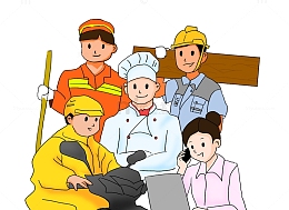 劳动节环卫工人厨师白领外卖员