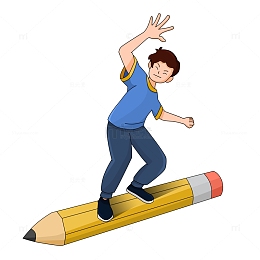 青年节努力学习奋发向上的人物形象卡通图