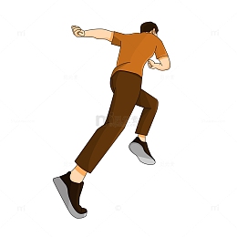 向前奔跑的青少年