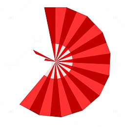 红色折扇装饰元素