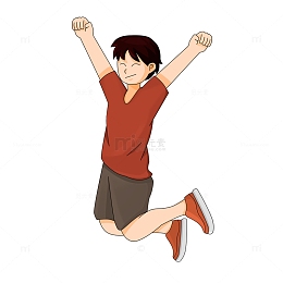 五四青年节跳跃欢呼庆祝的青少年