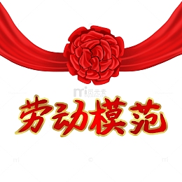 五一劳动节劳动模范大红花