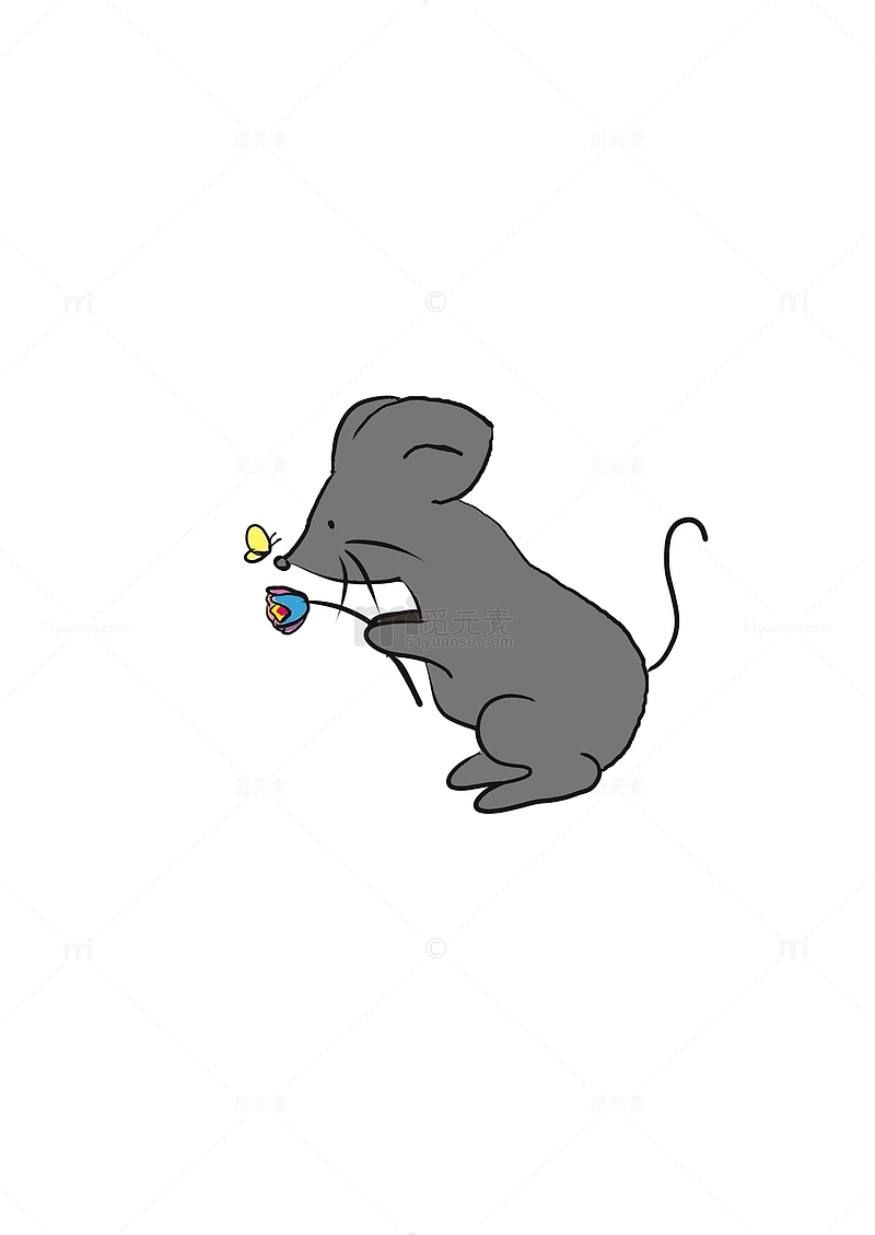 老鼠简单卡通元素