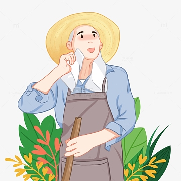 劳动节农民手绘插画