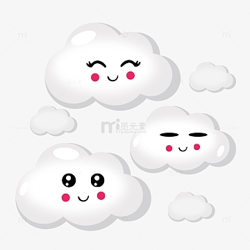 卡通手绘插画云朵元素