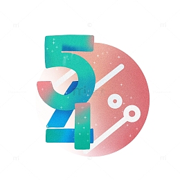 五四青年节艺术字手绘文字54五四文字设计