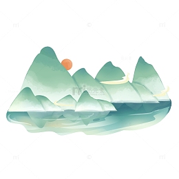 国风山水手绘元素