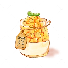 芒果布丁甜品美食下午茶甜品