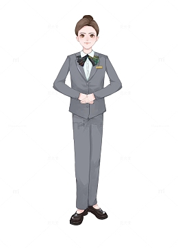 西装女生客服前台销售