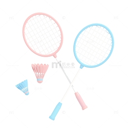 3D立体教育培训羽毛球拍运动学习体育训练