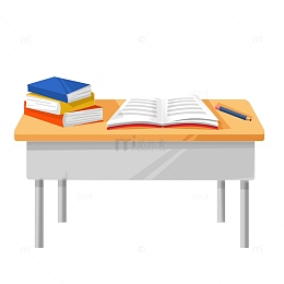 学生课桌书本铅笔学习用品